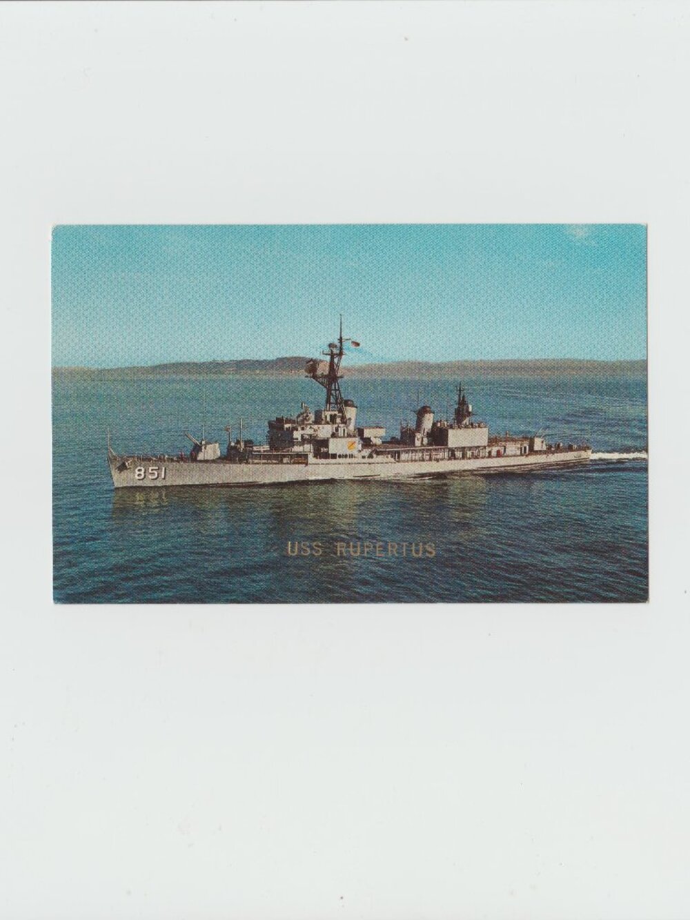U.S.S. Rupertus ( DD - 851) Destroyer Postcard
